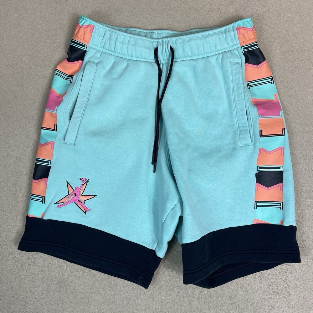 Nike Air Jordan Short Mens Small Blue AJ11 Fleece Tropical Twist Standard Fit‎